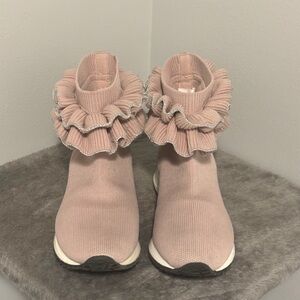 INC Helena Ruffle Sock Booties Sneakers